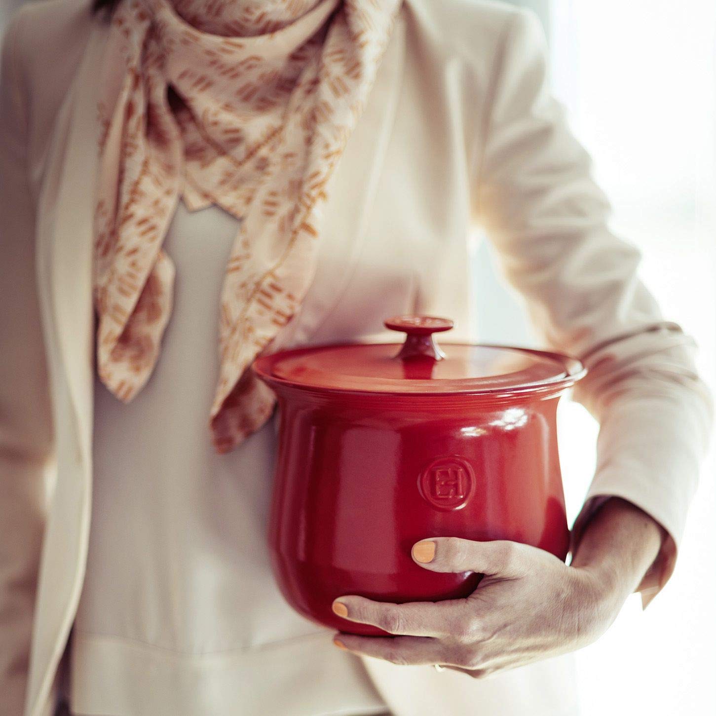 Emile Henry Ceramica Kessel, 4L, Ceramica, Rosso, 22.5 cm cm