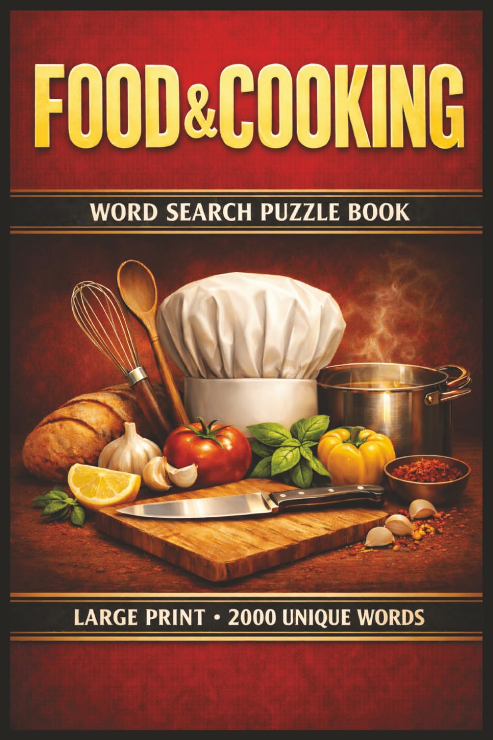 Food & Cooking Word Search Puzzle Book: Large Print Puzzle Collection with 100 Puzzles and 2000 Unique Words on Street Food Favorites, Herbs and Spices, and International Cuisines