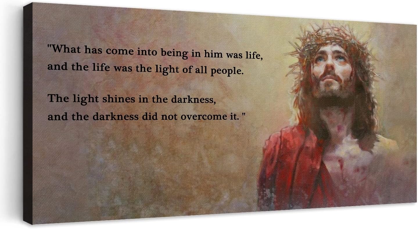 Fchen Art The Lamb of God Oil Painting Bible Verses Wall Art Picture of Jesus Christ Mercy Jesus God Christ Print Paintihg Wooden Modern Home Decor Poster For The Church Bedroom 20"x40"
