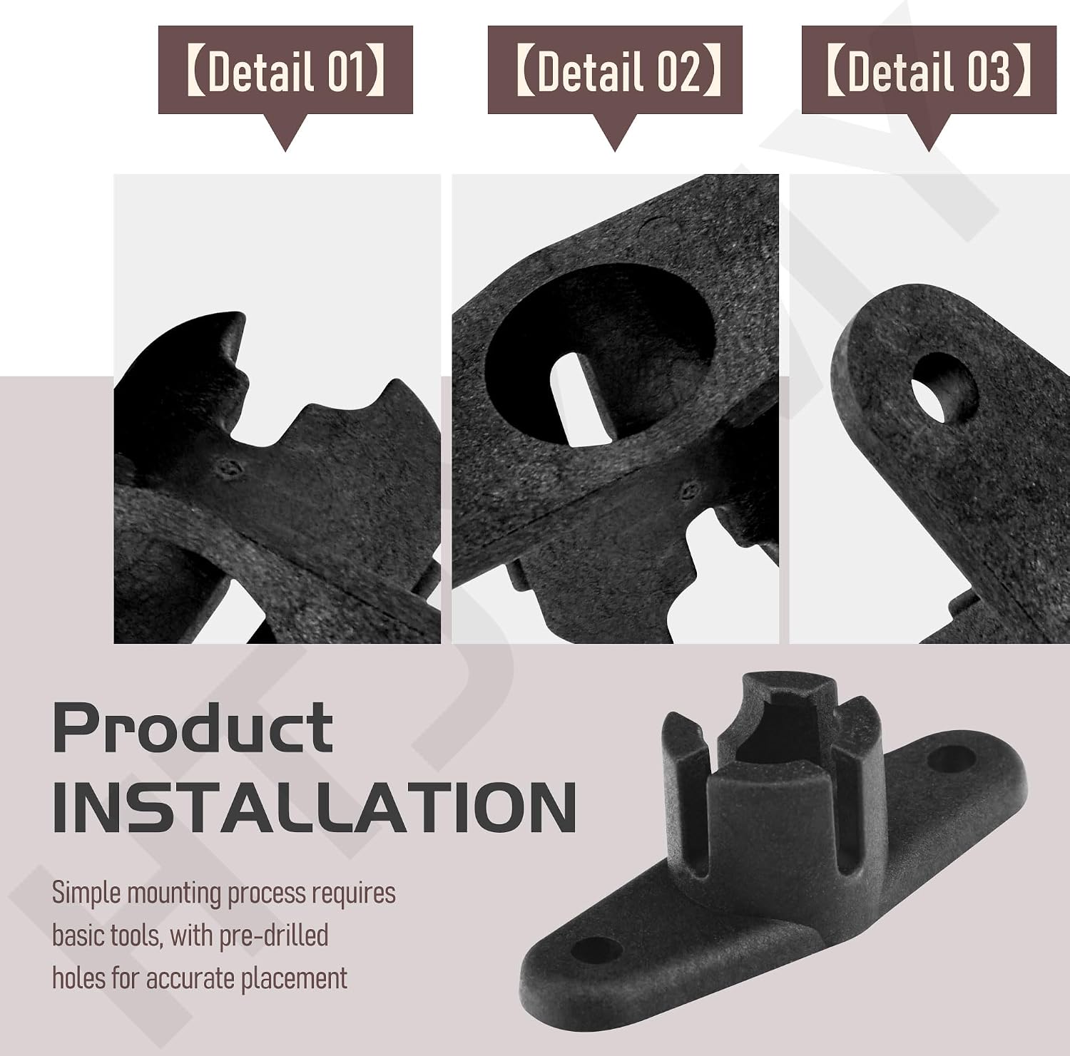 Awnings Ball End Bases for Trimline Plastic Pop up Camper Awnings, Replacement Parts for RV Awning, Includes Mounting Screws Easy Installation