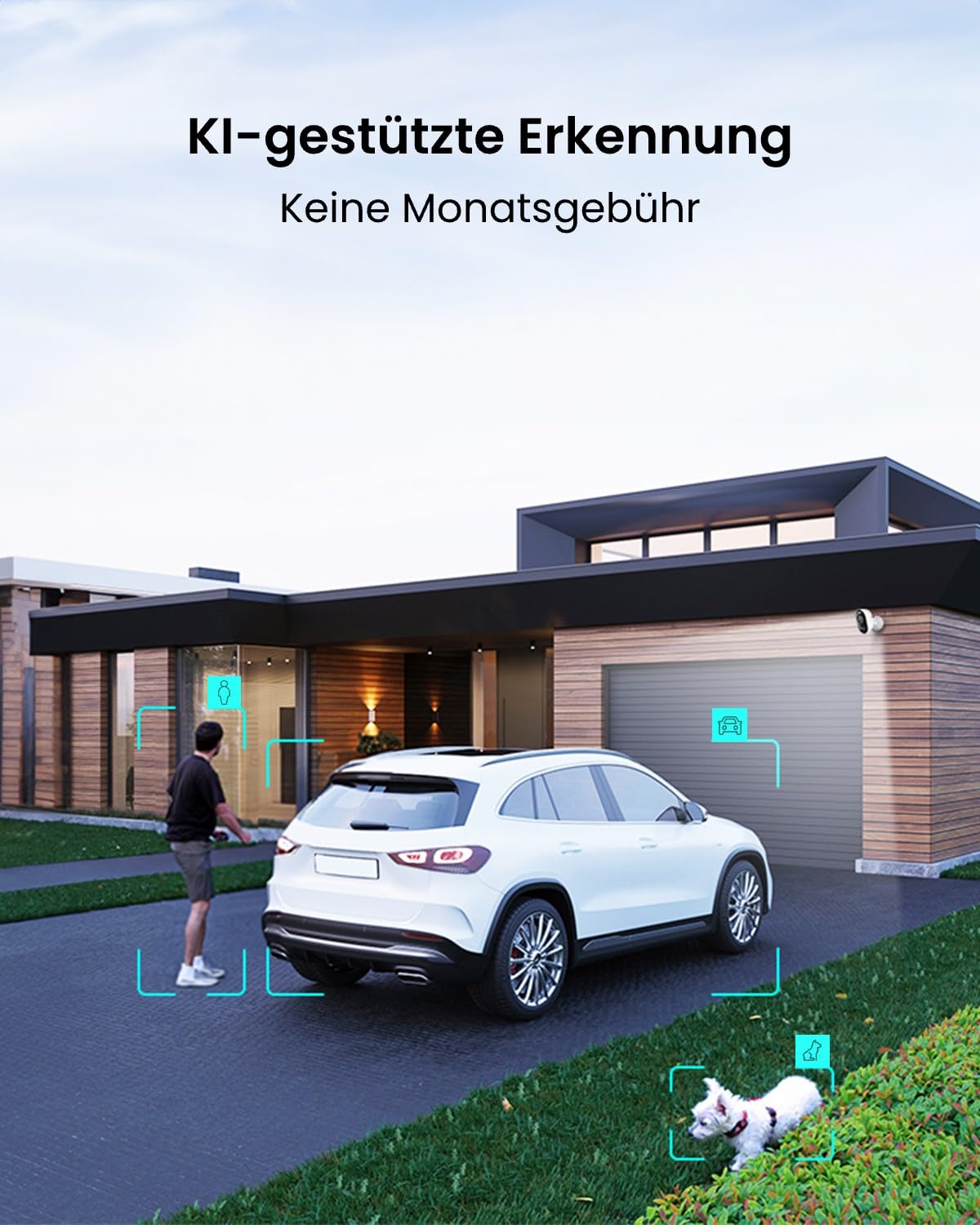 Reolink 4K Wi-Fi 6 Überwachungskamera Aussen mit 2,4/5GHz Dual-Band Wi-Fi | Farb-Nachtsicht, Plug-In WLAN Kamera Outdoor mit 24/7-Aufzeichnung, Intelligente Erkennung, Sirene, Wetterfest, Lumus Pro