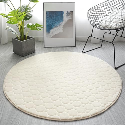 Miniatura 1 de Icegrey Alfombra redonda de espuma viscoelástica, alfombra decorativa para dormitorio, sala de estar, alfombra circular antideslizante para