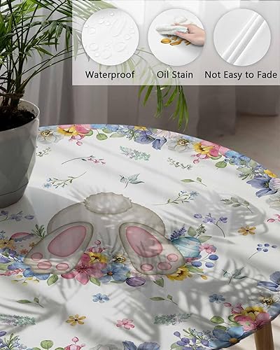 Miniatura 9 de Mantel redondo ajustable de enano rojo de Navidad, mantel azul degradado con borde elástico, mantel impermeable, regalo de Navidad para cocina,