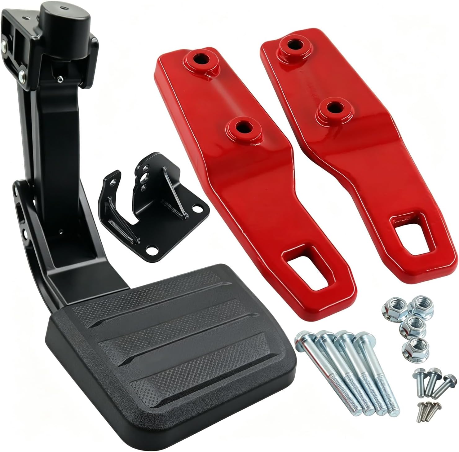 Rear Bed Step & Tow Hooks Combo Kit Compatible with 2024-2026 Toyota Tacoma, Upgraded Design for Simultaneous Dual Installation, Folding Truck Step Retractable Bumper Tailgate Step