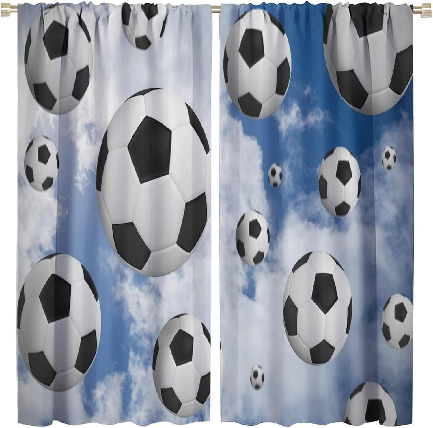Rideau chambre enfant football 3D pour des nuits paisibles et bien au chaud