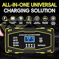 Vista 3 de Cargador de batería de 6 amperios, cargador de batería portátil de plomo de 12 V 6 A, cargador de batería de 4 etapas, mantenimiento de batería