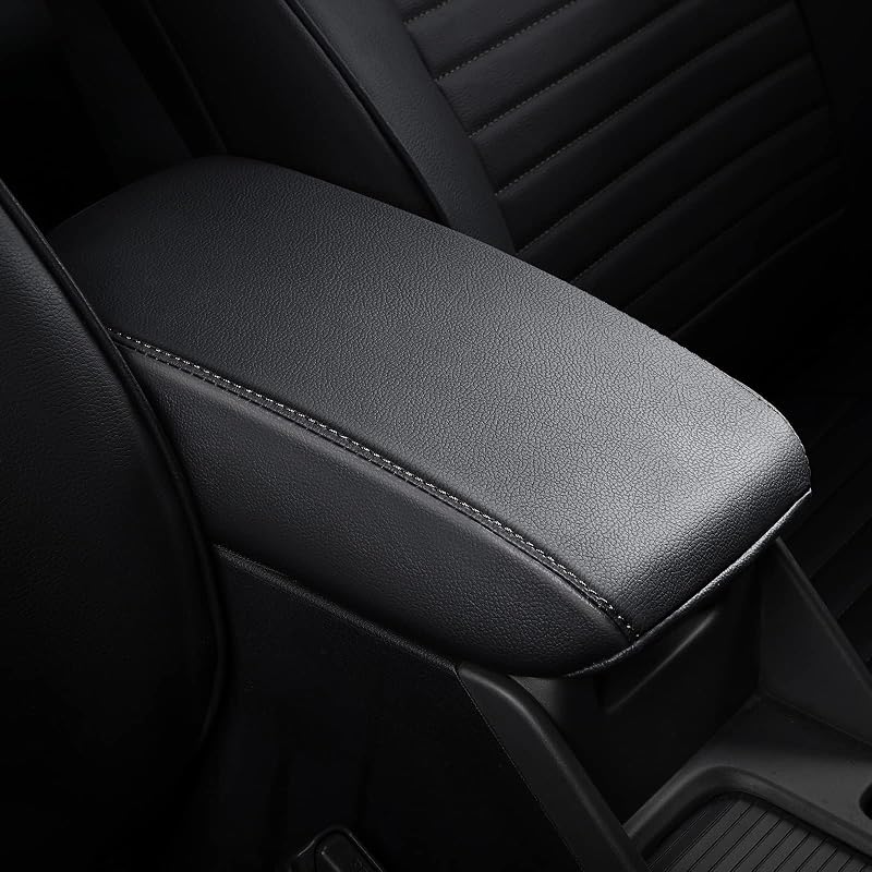 Capa para Apoio de Braço do Console Central AOMSAZTO em Couro Sintético Preto para Ford Fusion 2007-2013 – 1 unidade