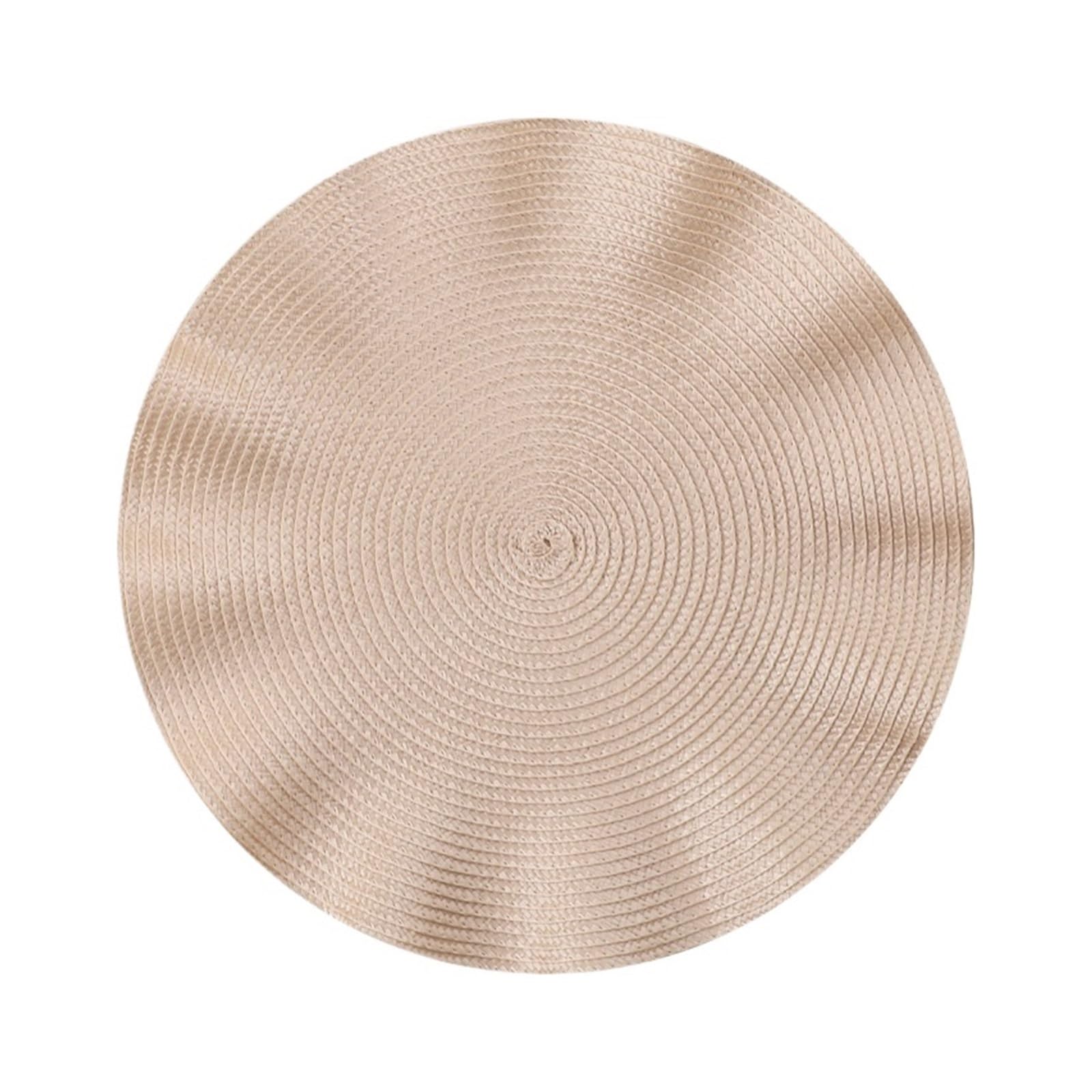 Wzptlkibad Beige Round Placemat Table Mats, Washable Non-Slip, 36Cm