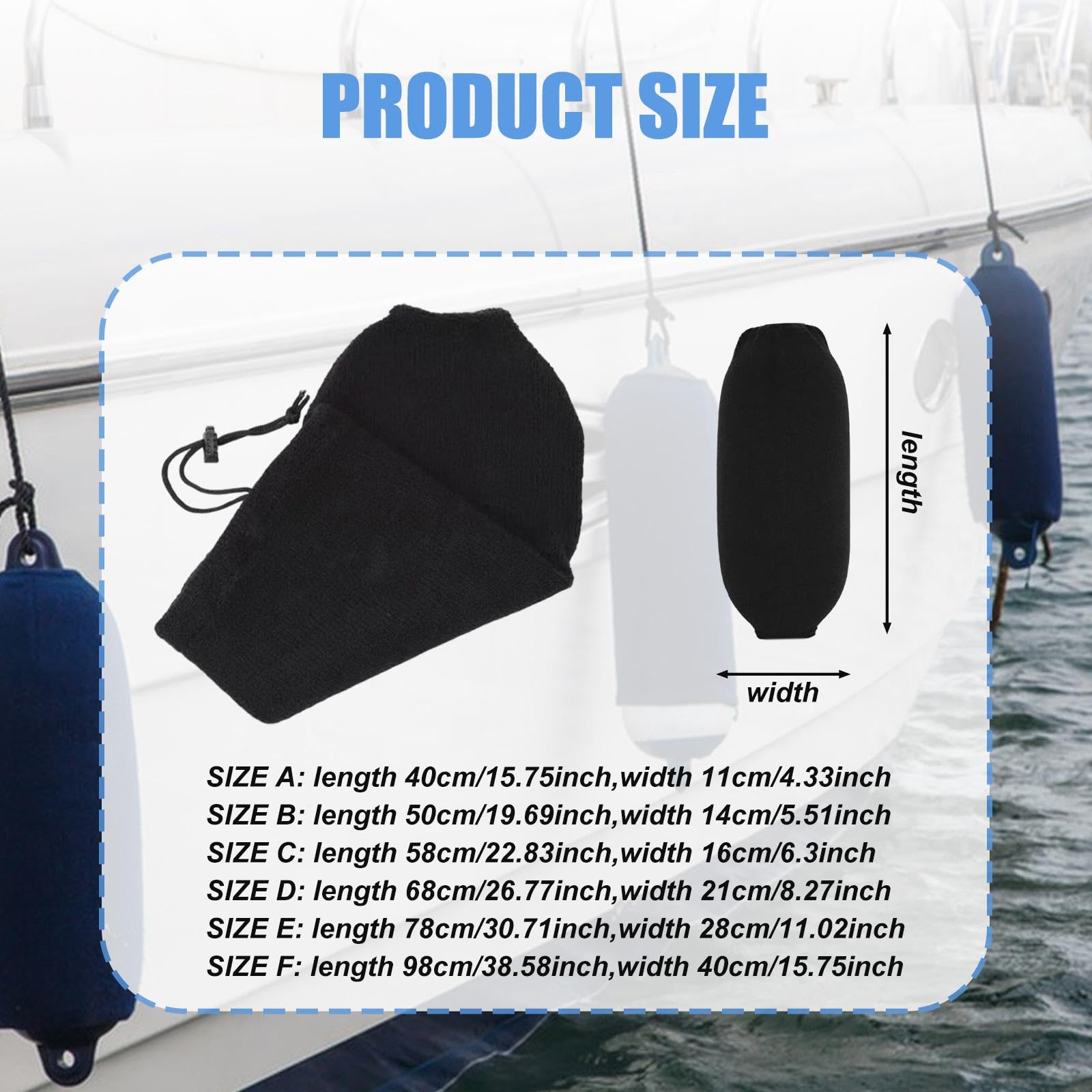 Copri para Barche Custodia Parabordi Nautici Rivestimento Buoy Protezione Facile Manutenzione Materiale Resistente Fibra Acrilica Installazione Sempli