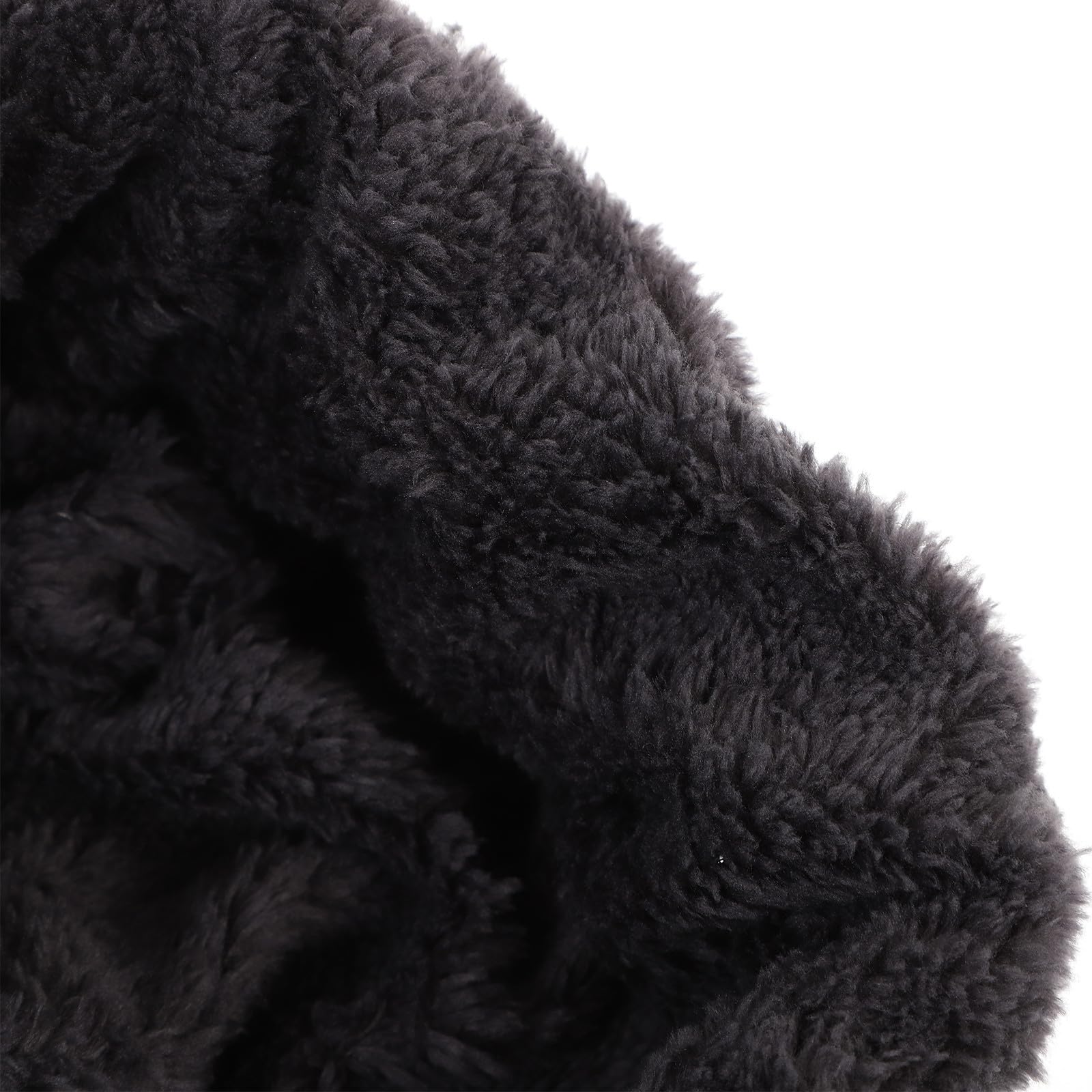 Unisex Wintermütze mit Schal, Plüsch, Schwarz, für Radfahren