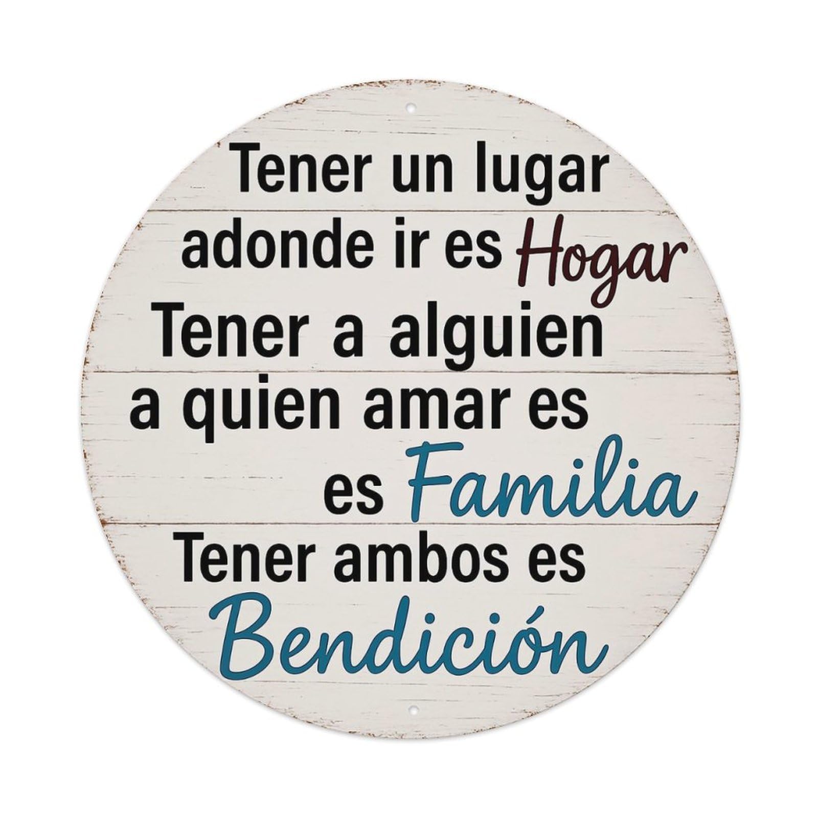 Tener Un Lugar Adonde Ir Tener A Alguien A Quien Amar Tener Ambos Es Bendicion Tin Sign Metal Poster Vintage Metal Signs for Home Man Cave Bar Cafe Kitchen laundry room Wall Decorations Gift 8x8Inch