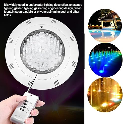 Miniatura 5 de Zerodis Luz subacuática LED, AC12V 30W 300 LED RGB multicolor LED luces de piscina IP68 luz brillante para piscina submarina con control remoto para
