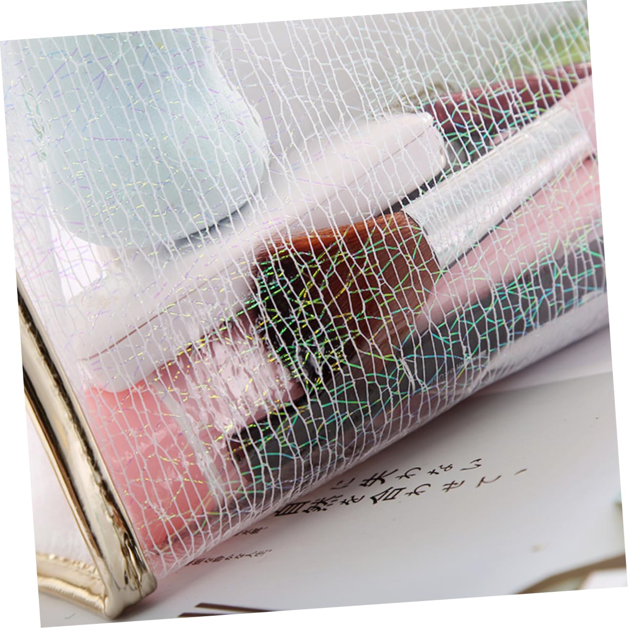 Borsa Makeup Trasparente Tpu Zip, Set da 3 Pezzi per Donna | Organizzazione per Cosmetici e Toilette, Formato Portatile, Uso Camping e Casa
