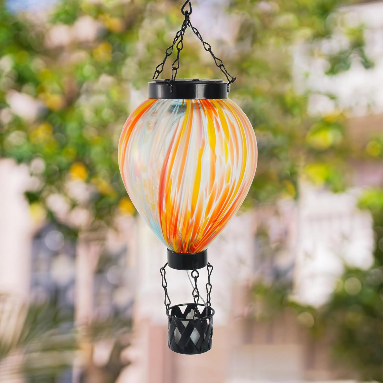 Lantern Decor - Waterproof Walkway Patio Light, Decorative Solar Lanterns,Hot Air Balloon Solar Lantern, for Homeowners Garden Holiday Decorators Landscape Artists Party Hosts Pathway Backyard Fence
