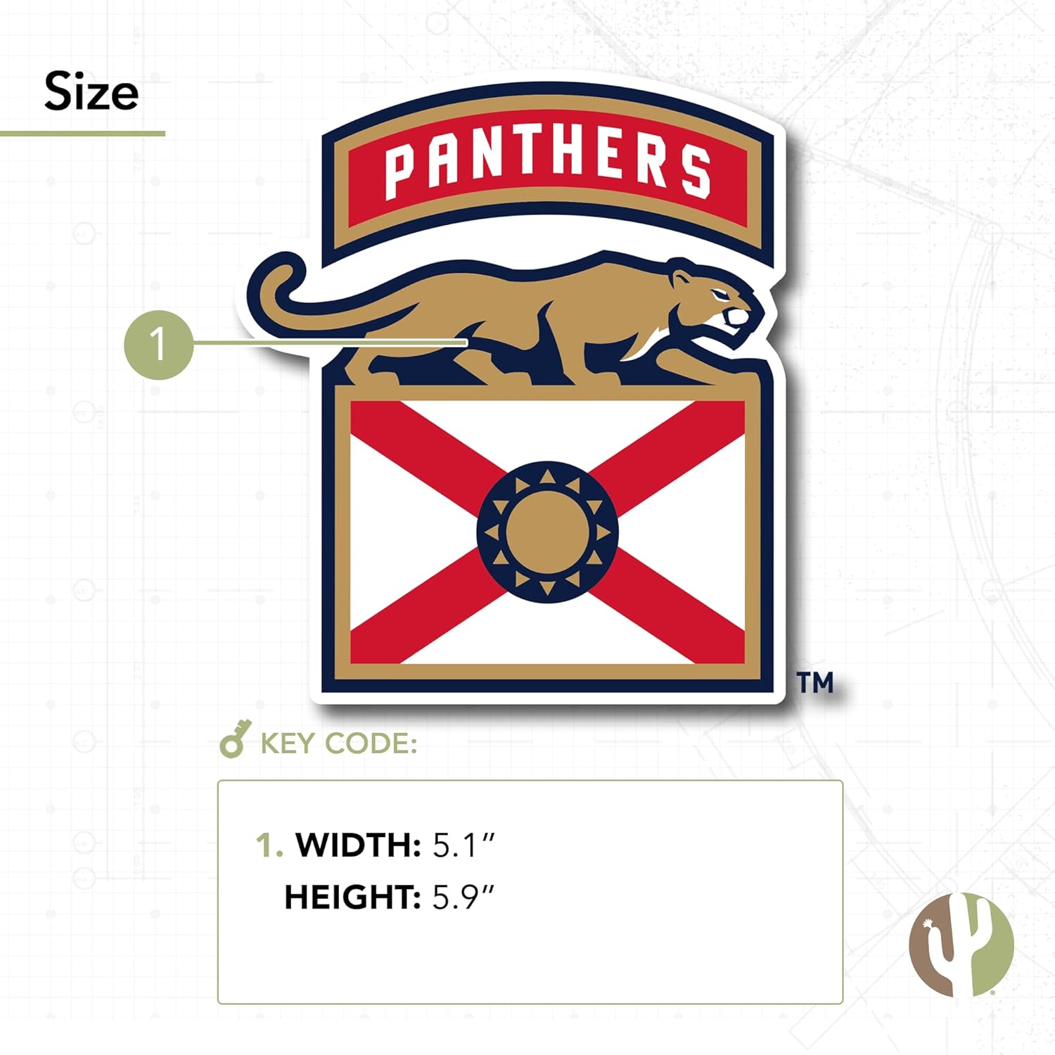 Desert Cactus Florida Panthers Sticker NHL Team National Hockey League Vinyl Decal Laptop Water Bottle Car Scrapbook (Individual F) - Image 2