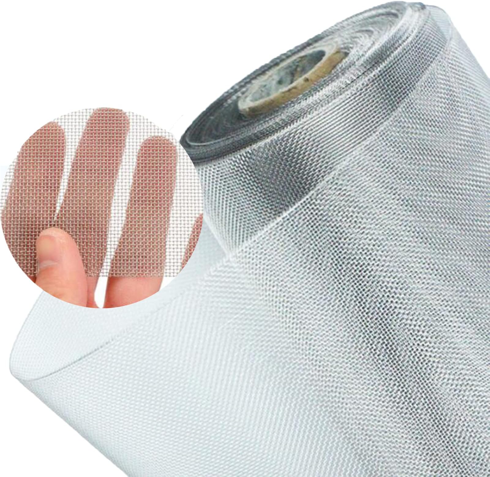 Xrrxy Stainless Steel Screen Roll, 1mm Hole Sturdy Easy to Cut, Steel Woven Wire Mesh for Window Door Porch Patio Sliding Door Screening, 100x300CM/39x118INCH