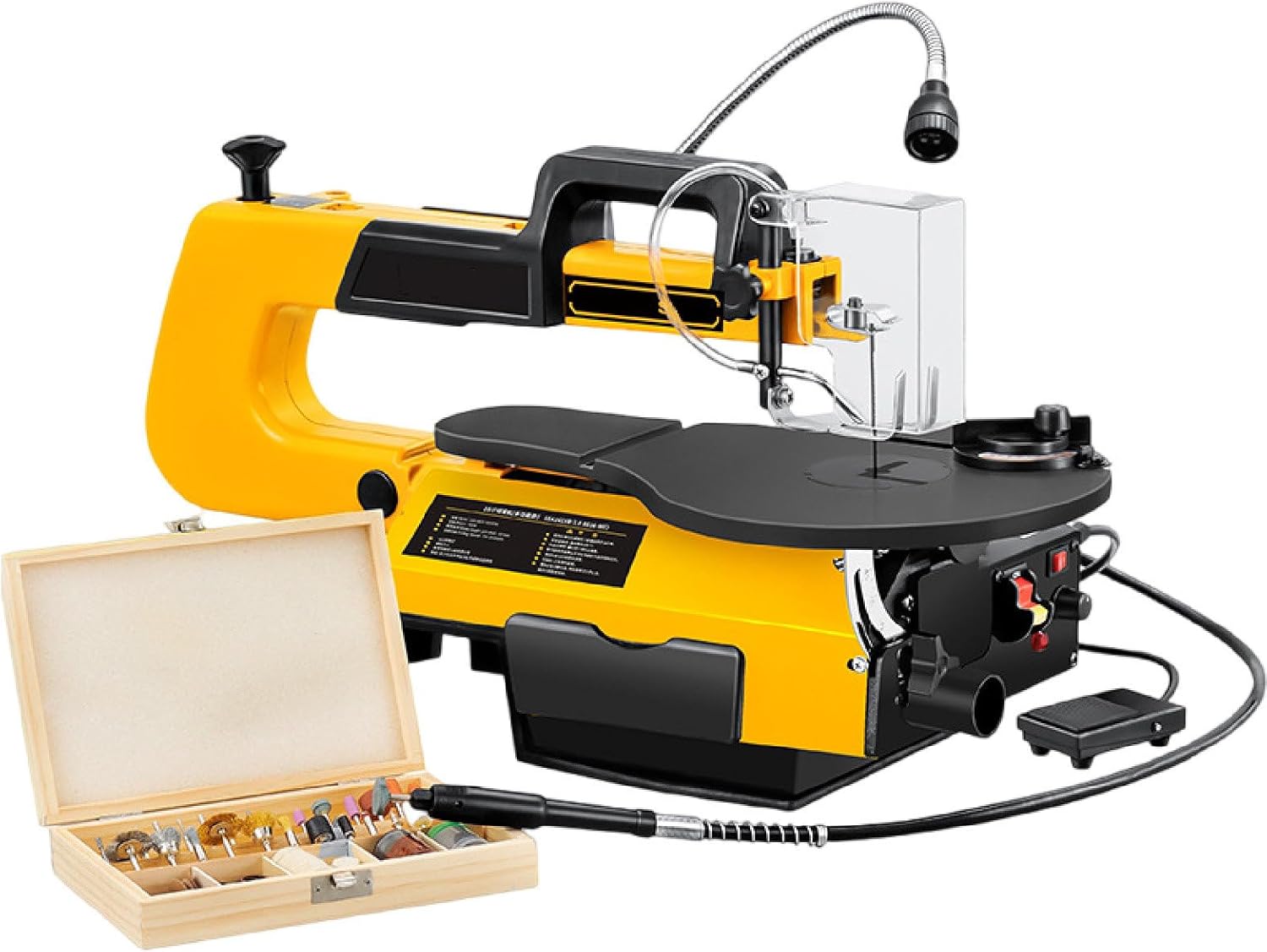 Upgraded 16 Inch Variable Speed Scroll Saw with Stepless Speed Control 550-1650 SPM, 0-45° Tiltable Table & Work Light - for Woodworking, Hobby, Craft and DIY Multi-FunctionModel