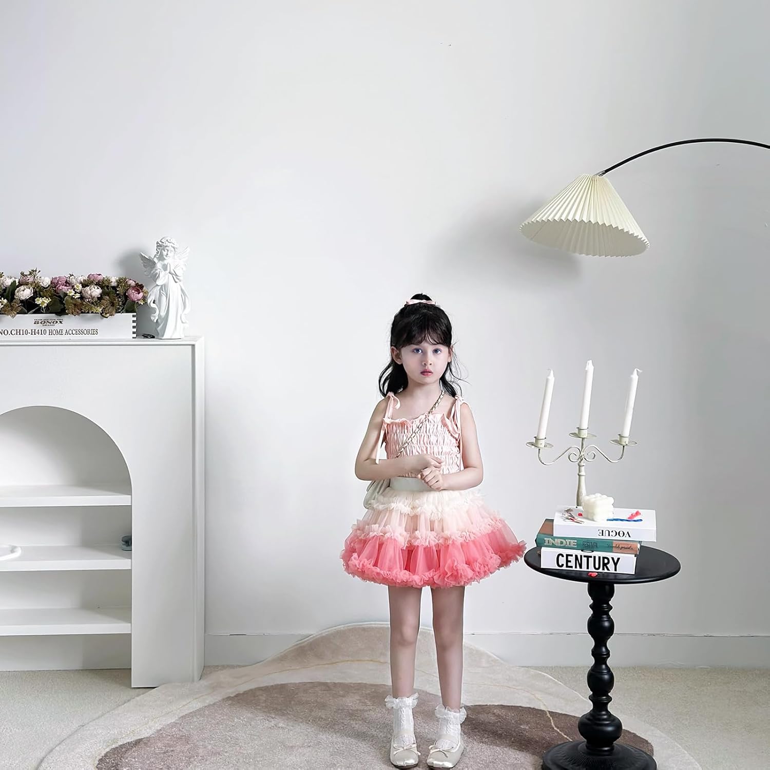 Tutu Skirts for Toddler Girls, Gradient Tiered Skirt Color-Block Fluffy Soft Tulle Skirt Daily Outfit Tutu Dress 1T-5T - Image 2
