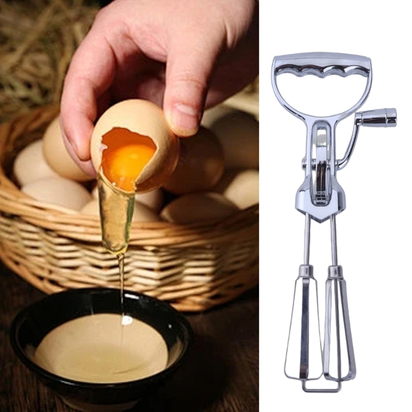 Pratico sbattitore per uova efficiente agitatore manuale per cucina cucina doppia frusta da cucina resistenti al calore