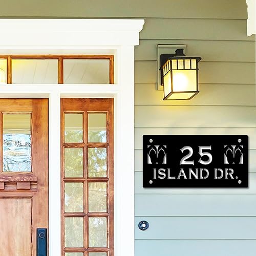 Miniatura 5 de Letrero de dirección horizontal para casa, sandalias de playa, número de puerta, decoración del hogar, decoración exterior costera, acrílico al aire