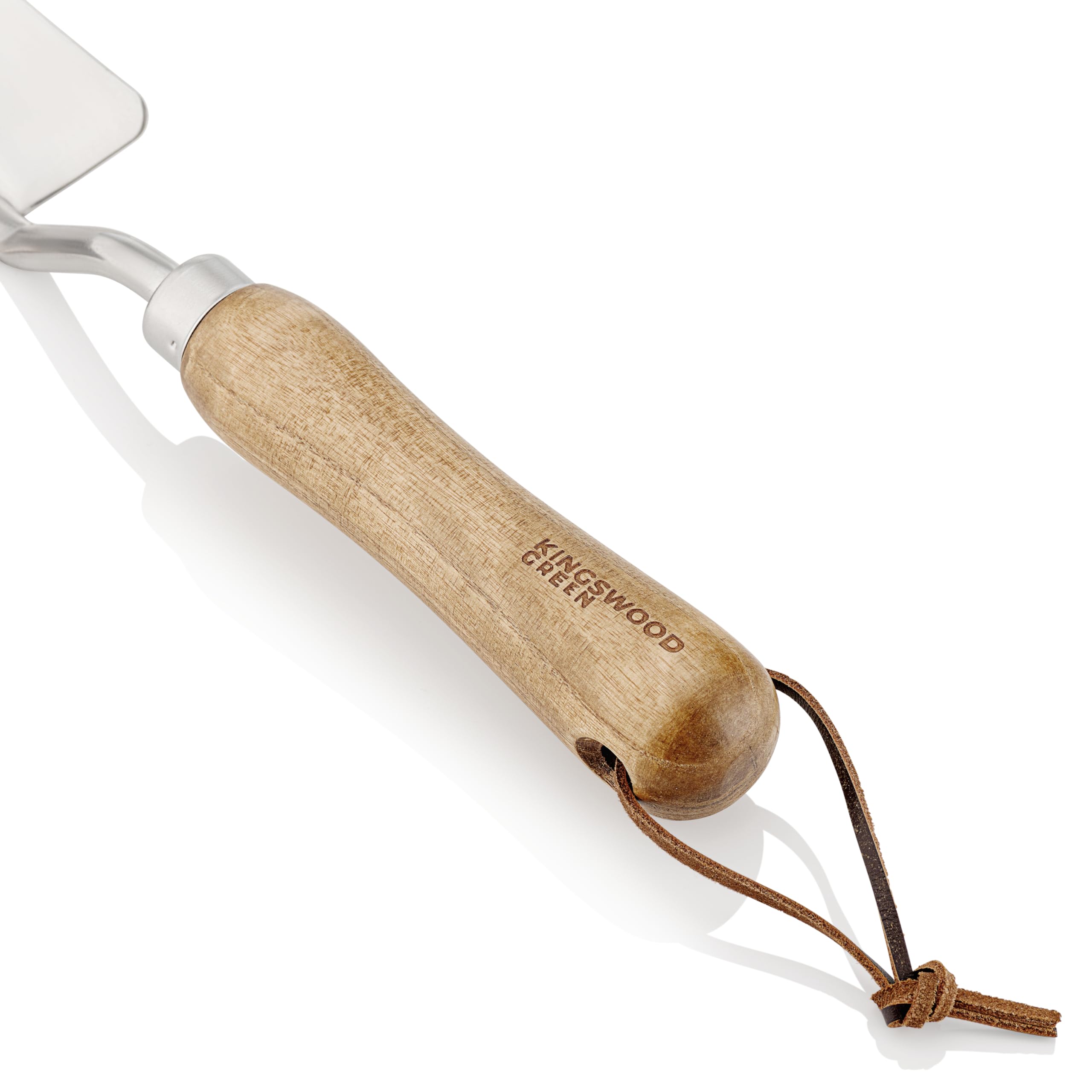 Set regalo di 4 attrezzi da giardino, manici in legno di frassino, cazzuola, trapiantatore a mano, sarchiatore e forchetta, realizzato in acciaio inossidabile