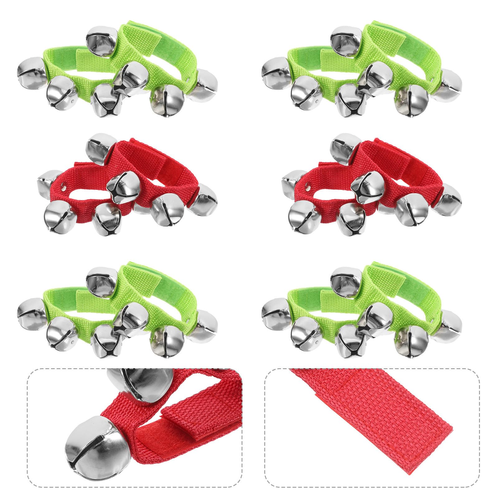 24 Pezzi Bracciale Campanellini Natalizi per Metallo | Suono al Movimento del Polso, Adatto a Ragazzi, Colori Rosso e Verde, per Carnevale e Feste