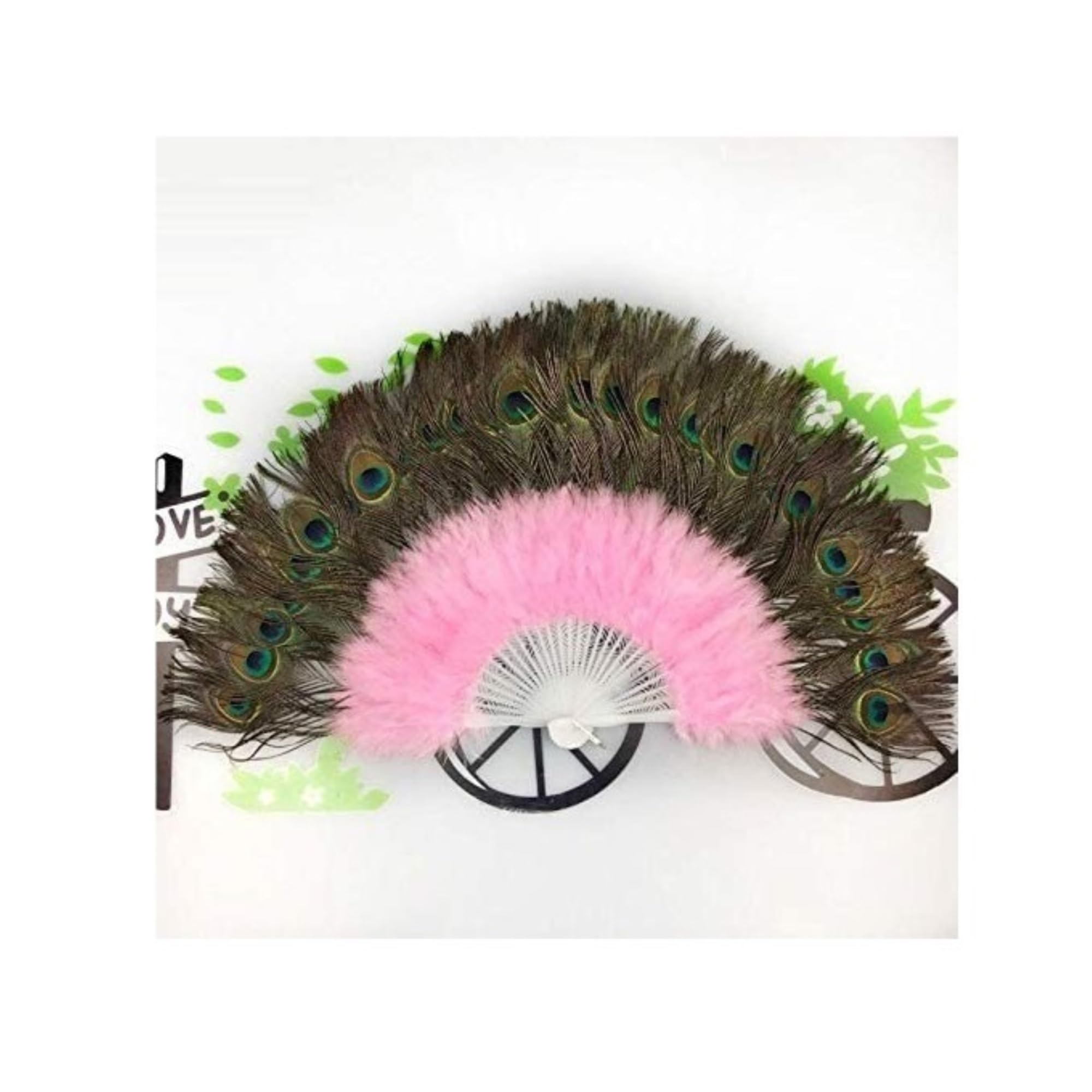 SUNMME Folding Fans Hand Fans Folding Fan Peacock Feather Folding Fan Sweet Fairy Girl Dark Gothic Court Dance Hand (Color : C) Decorative