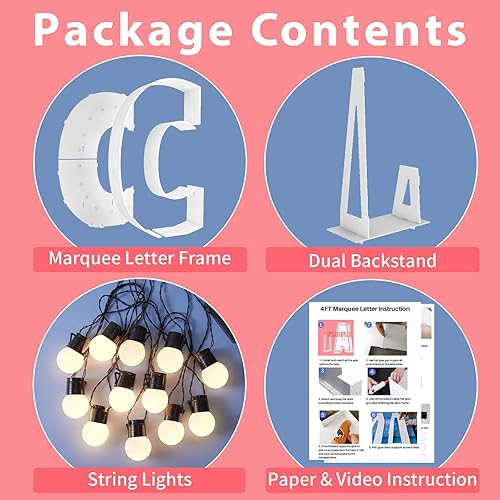 Vista 209 de Marco de números iluminados de 4 pies precortado, números de marquesina gigante, números 7, números de mosaico para globos, decoraciones de Número