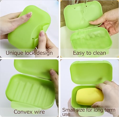 Miniatura 4 de 2 soportes para caja de jabón, contenedor de jabón de viaje con tapa, soporte portátil para jabón, jaboneras para viajes, campamento, gimnasio