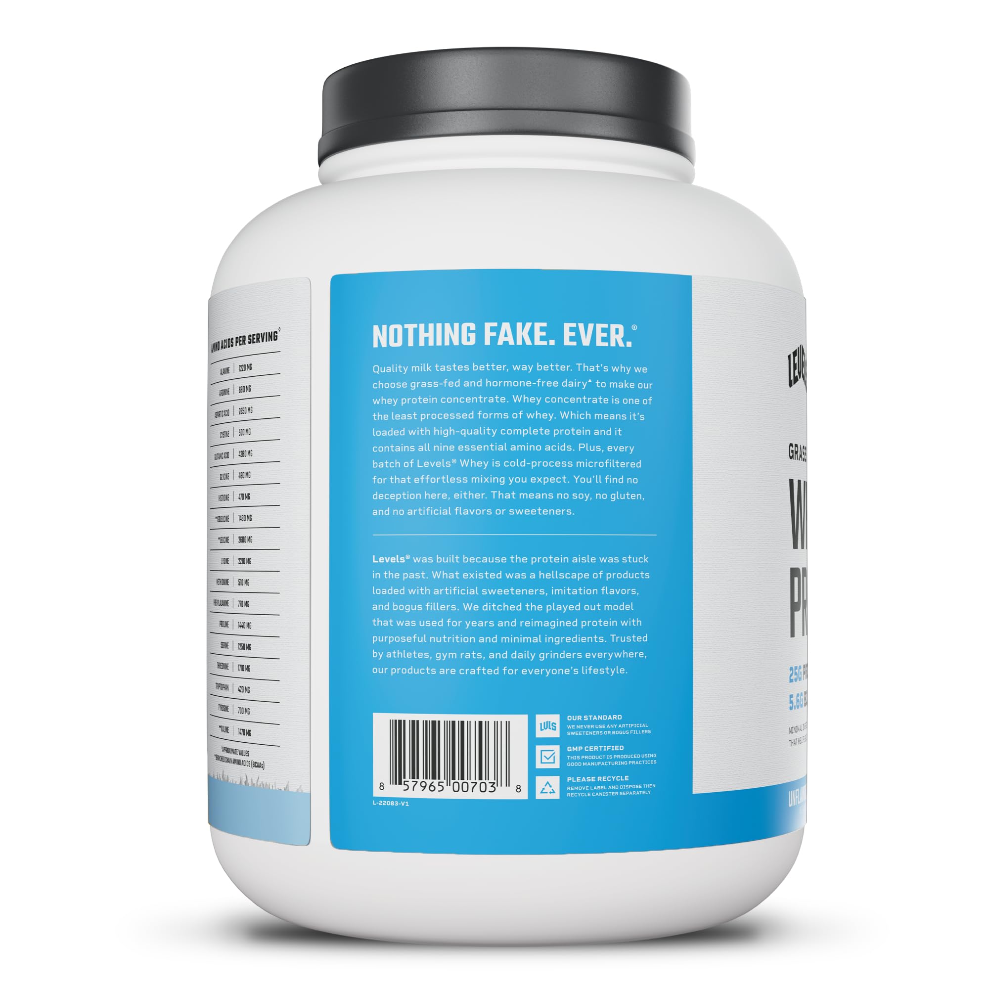 Levels Whey Protein Powder, No Artificial Ingredients, Unflavored, 5LB — Amazon image 9