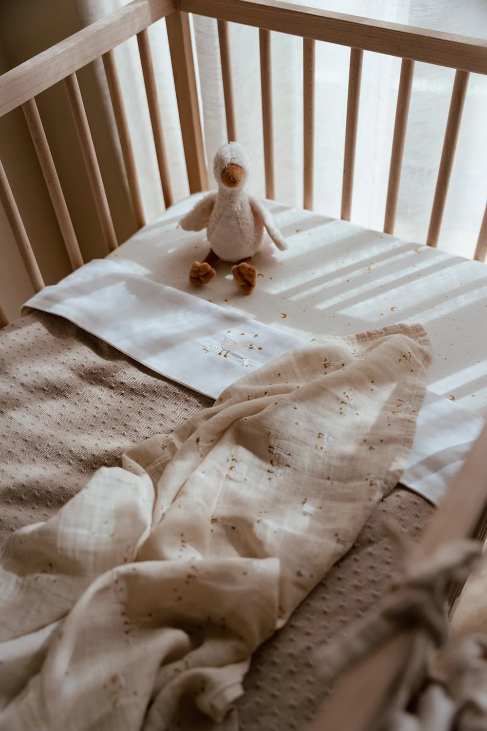 Little Dutch Newborn Naturals - Manta para bebé (120 x 120 cm), diseño de Little Goose, color beige