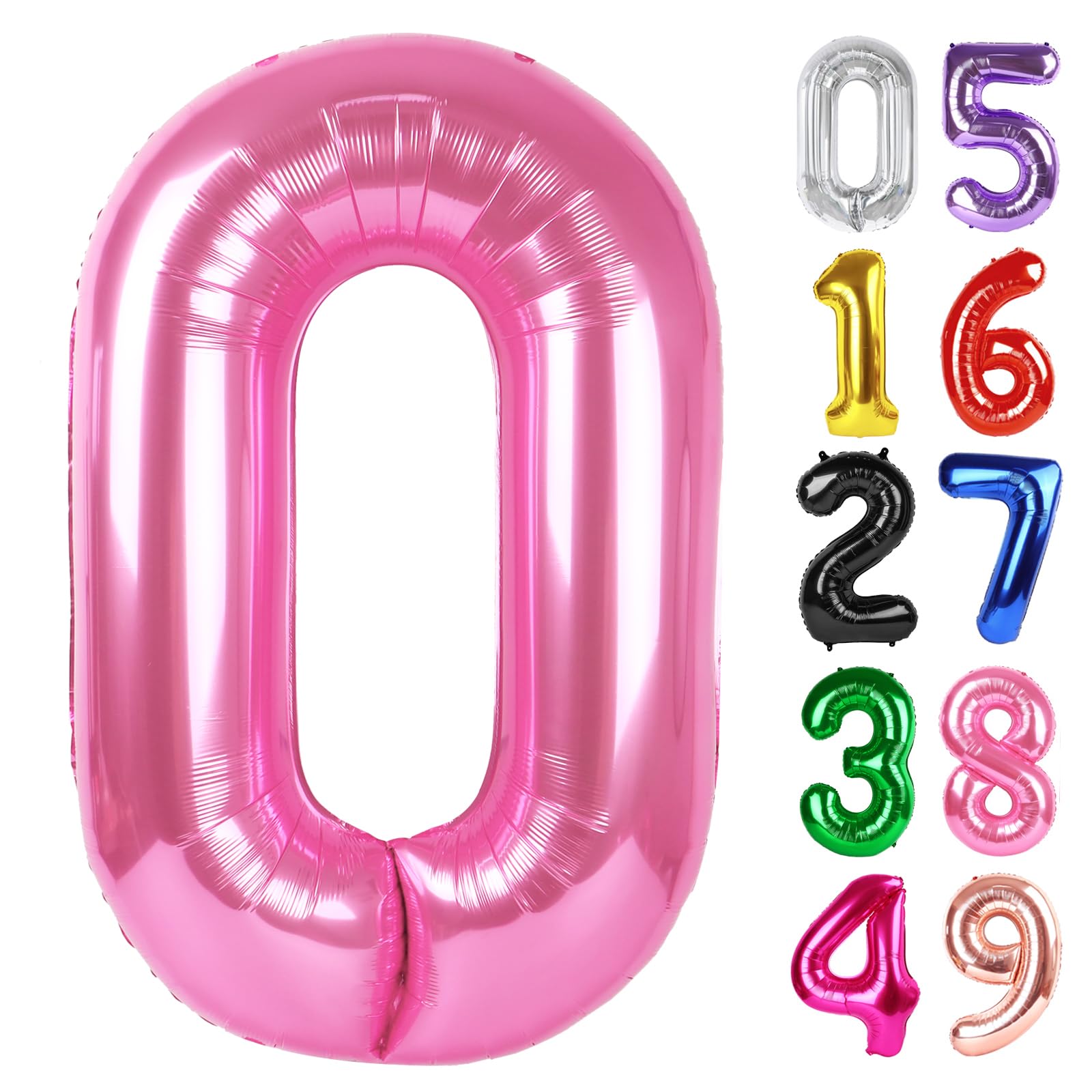 Pink Number 0 Balloon 40 Inch, 0th Birthday Party Decorations Men Women