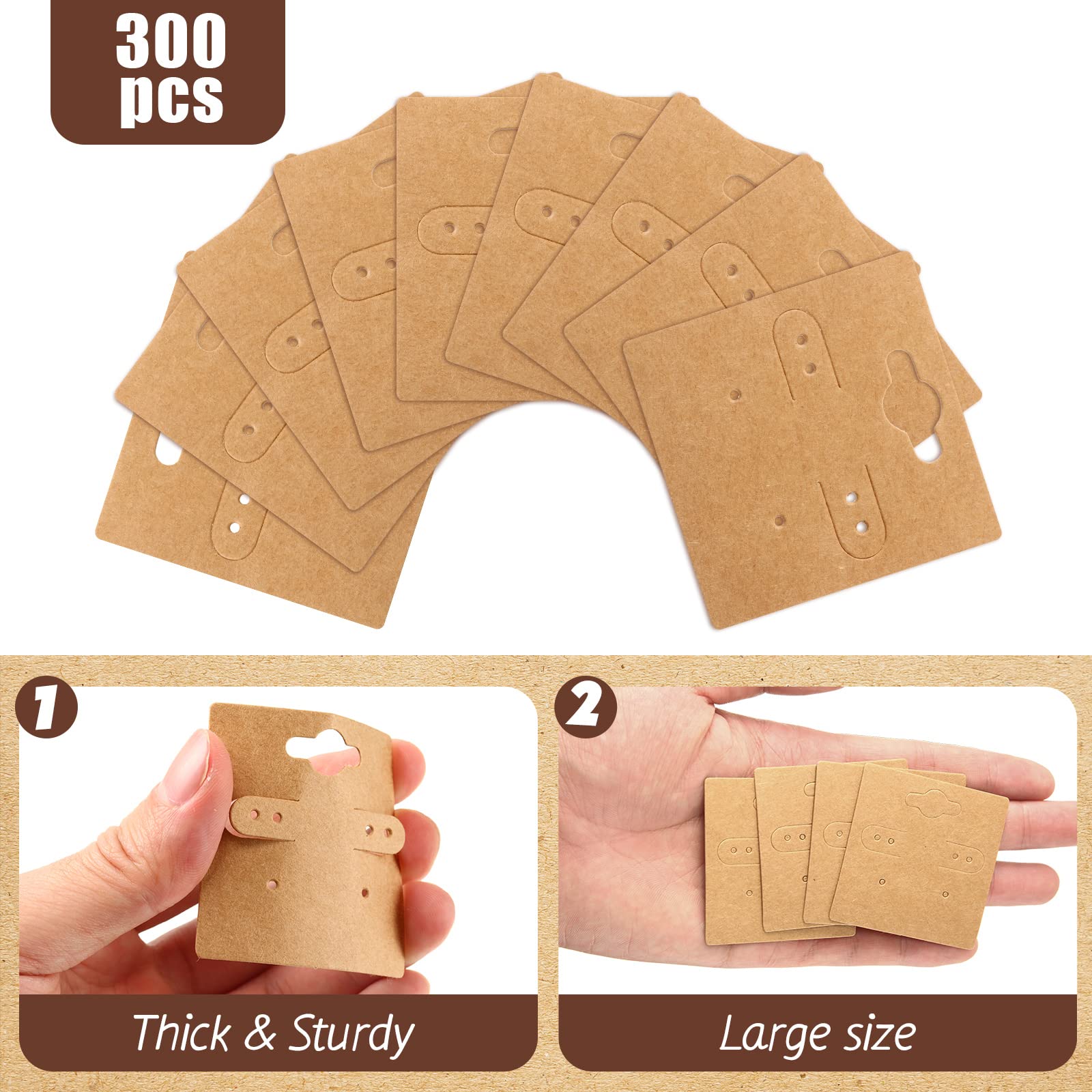 Ruwado 50pcs Round Earring Display Cards – 4 Inch White Cardstock Holders With Hanging Holes