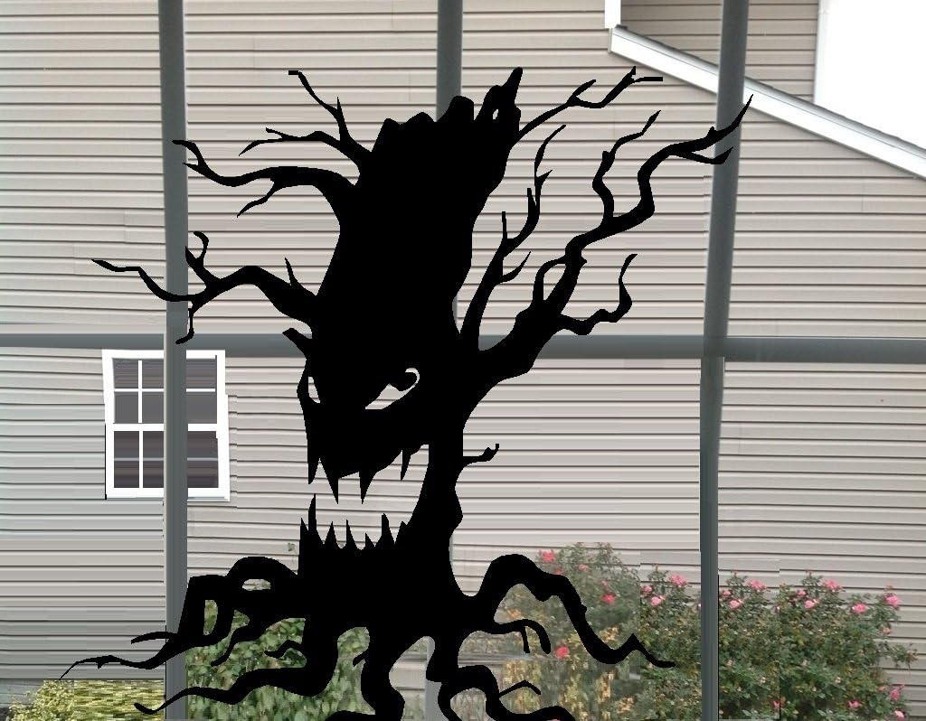 BestPricedDecals Scary Tree ~ Halloween: Wall OR Window Decal, 13" X 13"