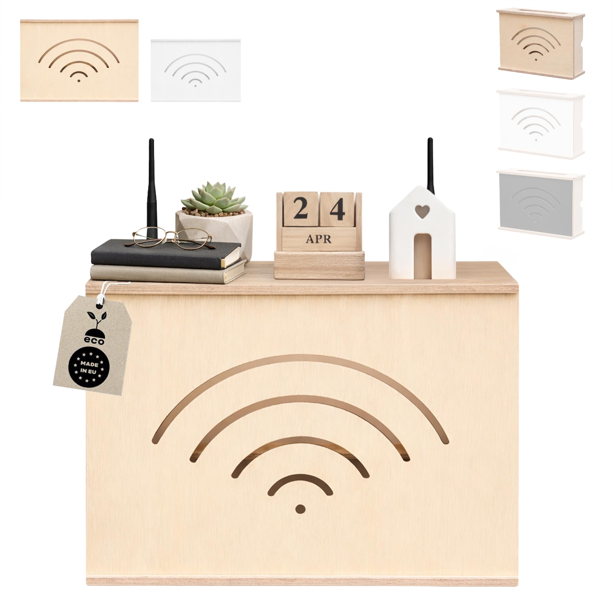 Router-Schrank Weiß – Wandgehäuse WLAN-Regal Aufbewahrungsbox Versteck Für Router Und Kabel