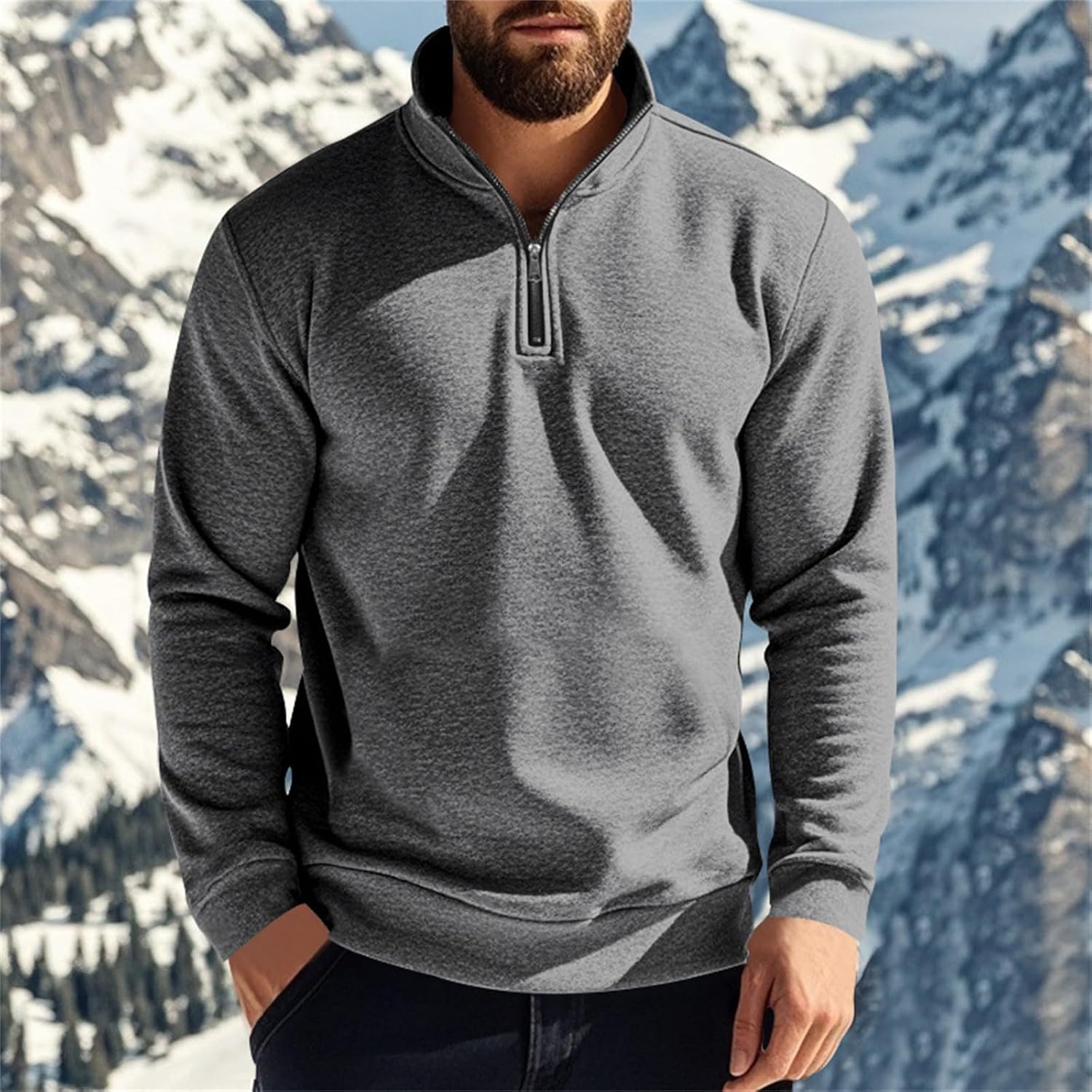 RTRDE Men's Golf Sweatshirts, Long Sleeve Casual Fall Winter Thermal Athletic Workout Pullover Sweatshirts, S-4XL