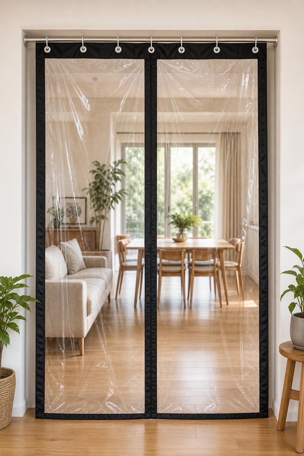 CASA-NEST Magnetic PVC AC Curtain for Home & Office, 9 Feet Door Curtain Self-Closing, Dust, Insect & AC Cooling Protection,Transparent Heavy Duty Partition Curtain, PVC Thickness 0.30MM-picture-27