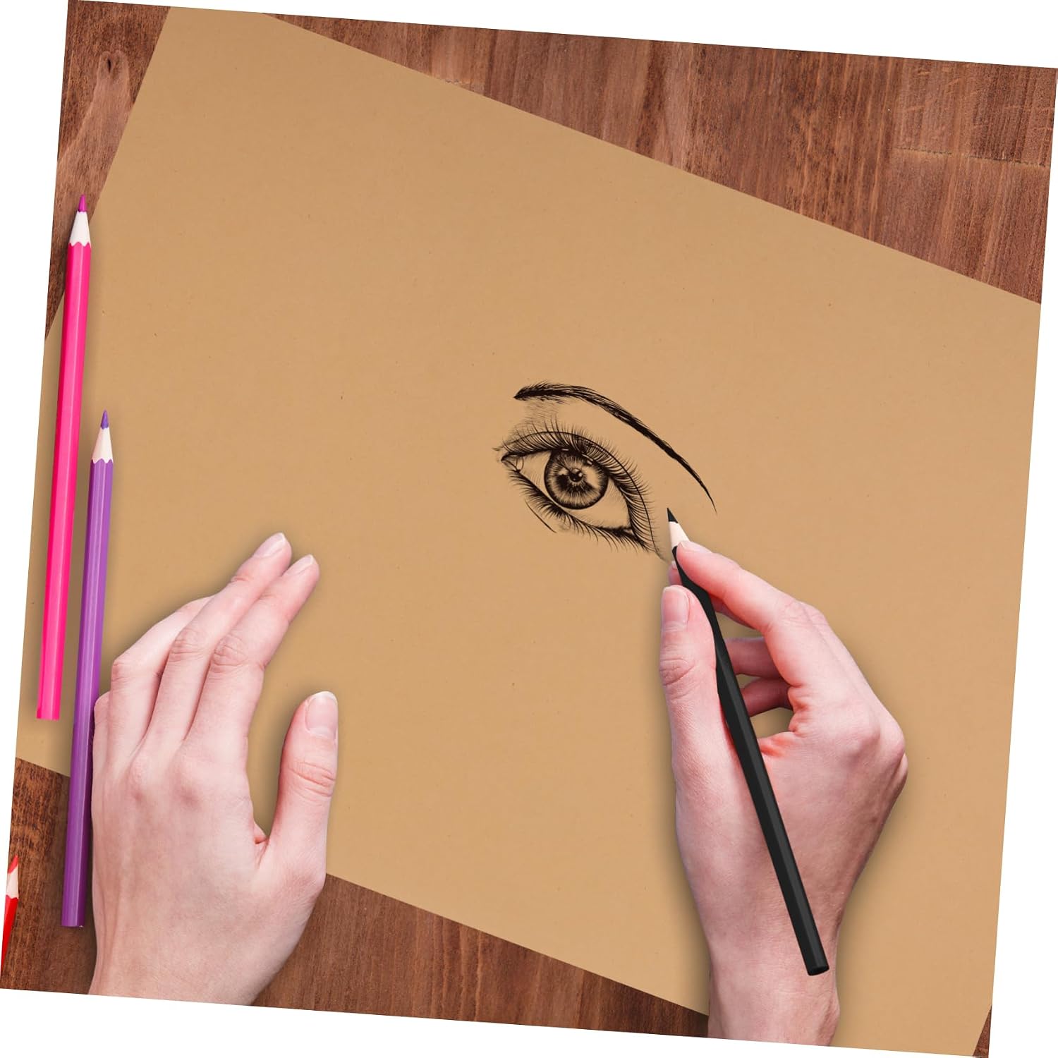 Beige Kraft Paper Card Stock Sheets 50 Pcs for Drawing