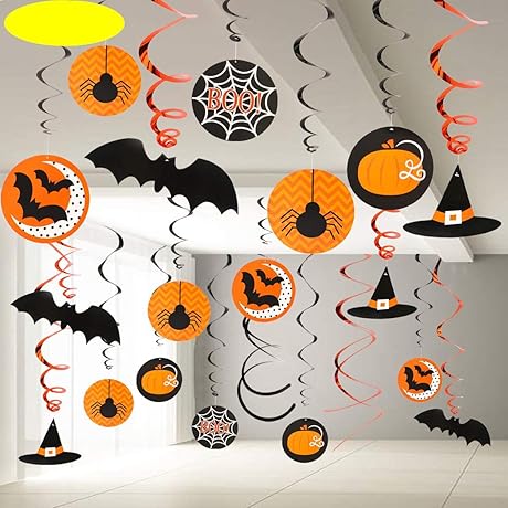 30-Piece Halloween Hanging Swirl Decorations: Spooky Soirée Essentials