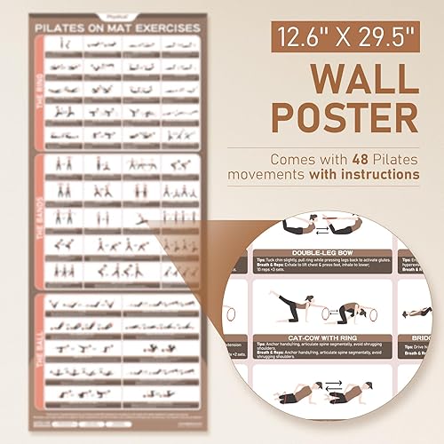 Miniatura 3 de Kit de Pilates PhysKcal, anillo de pilates de 15 pulgadas con 1 bola core, 3 bandas de resistencia y 2 bandas flexibles, kit esencial de pilates