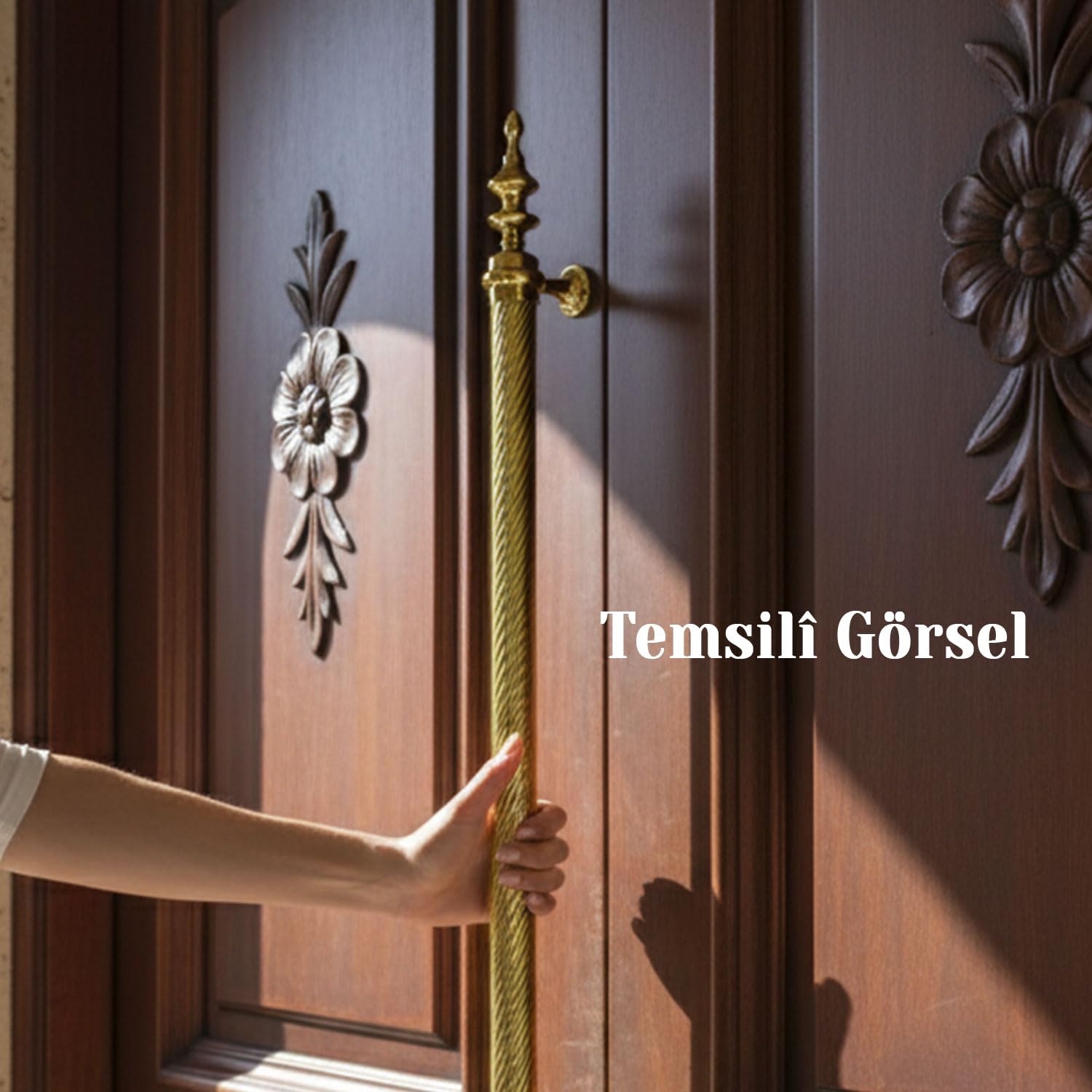 Otağ Gold Altın 60 cm Kapı Çekme Kolu Tutma Kulpu Kulbu Çelik Dış Kapı Tutamağı Sürgülü Lüks Model