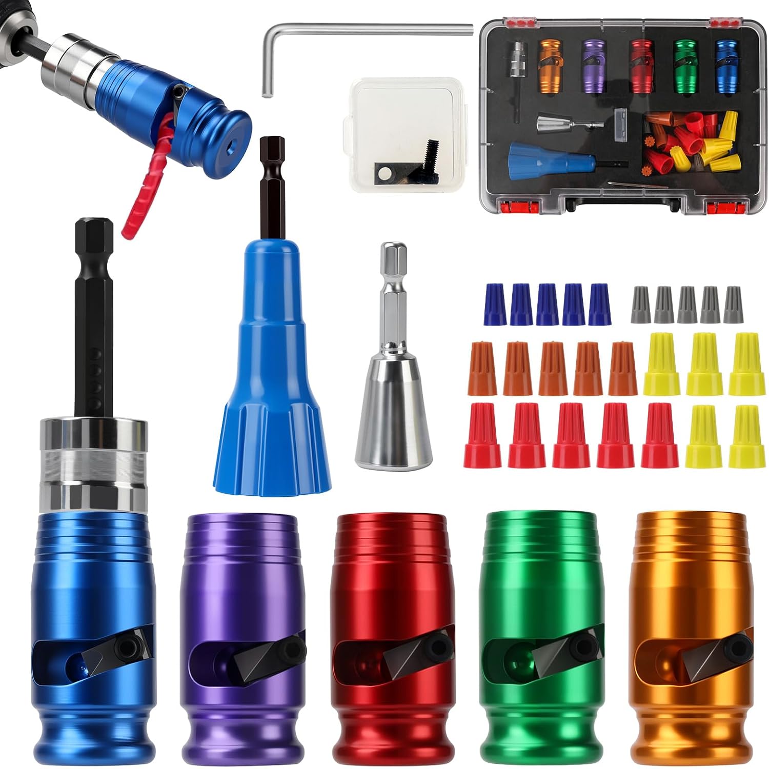 Professional Drill Wire Stripper Tool - Durable All-Metal Construction for 6 to 14 AWG Wires, Quick Stripping & Easy Operation, Versatile Electric Wire Twister for Efficient Wire Stripping