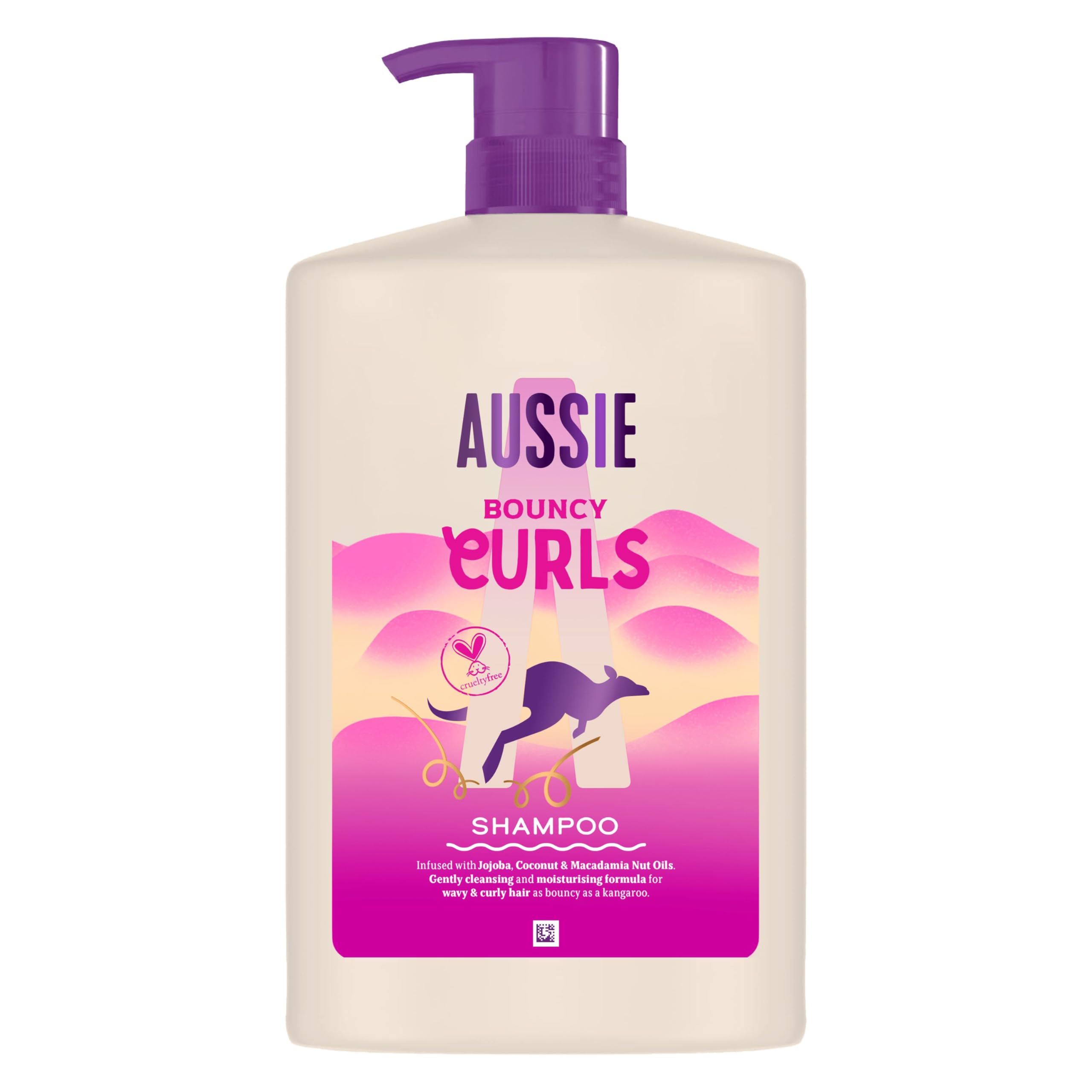 Aussie Bouncy Curls Shampoo Ricci 1000ml, Deterge Delicatamente e Idrata Capelli Mossi e Ricci, Senza Siliconi, Vegano e Cruelty-Free