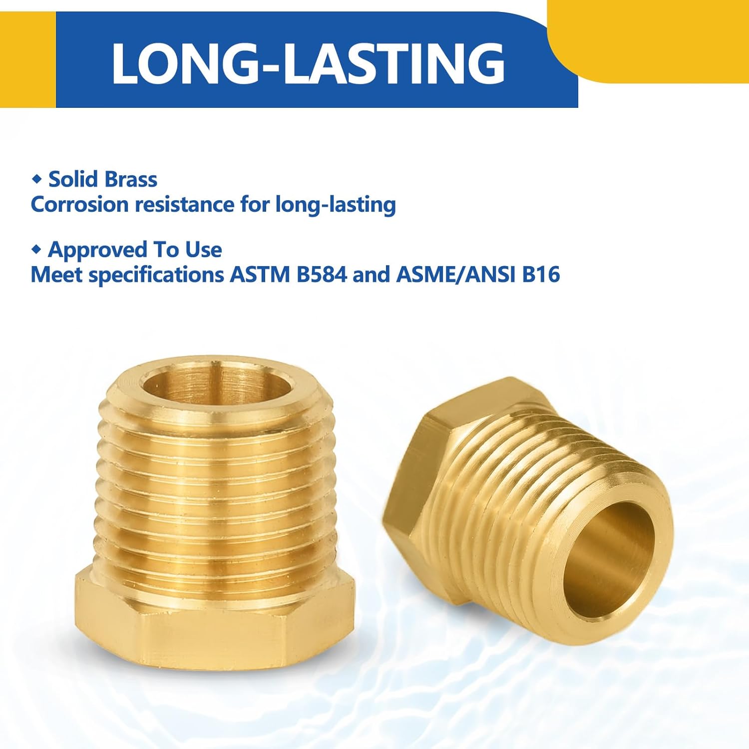 20PACK GUOFIS Brass Pipe Fitting Plug,3/8" NPT Male Hex Plug/End Cap