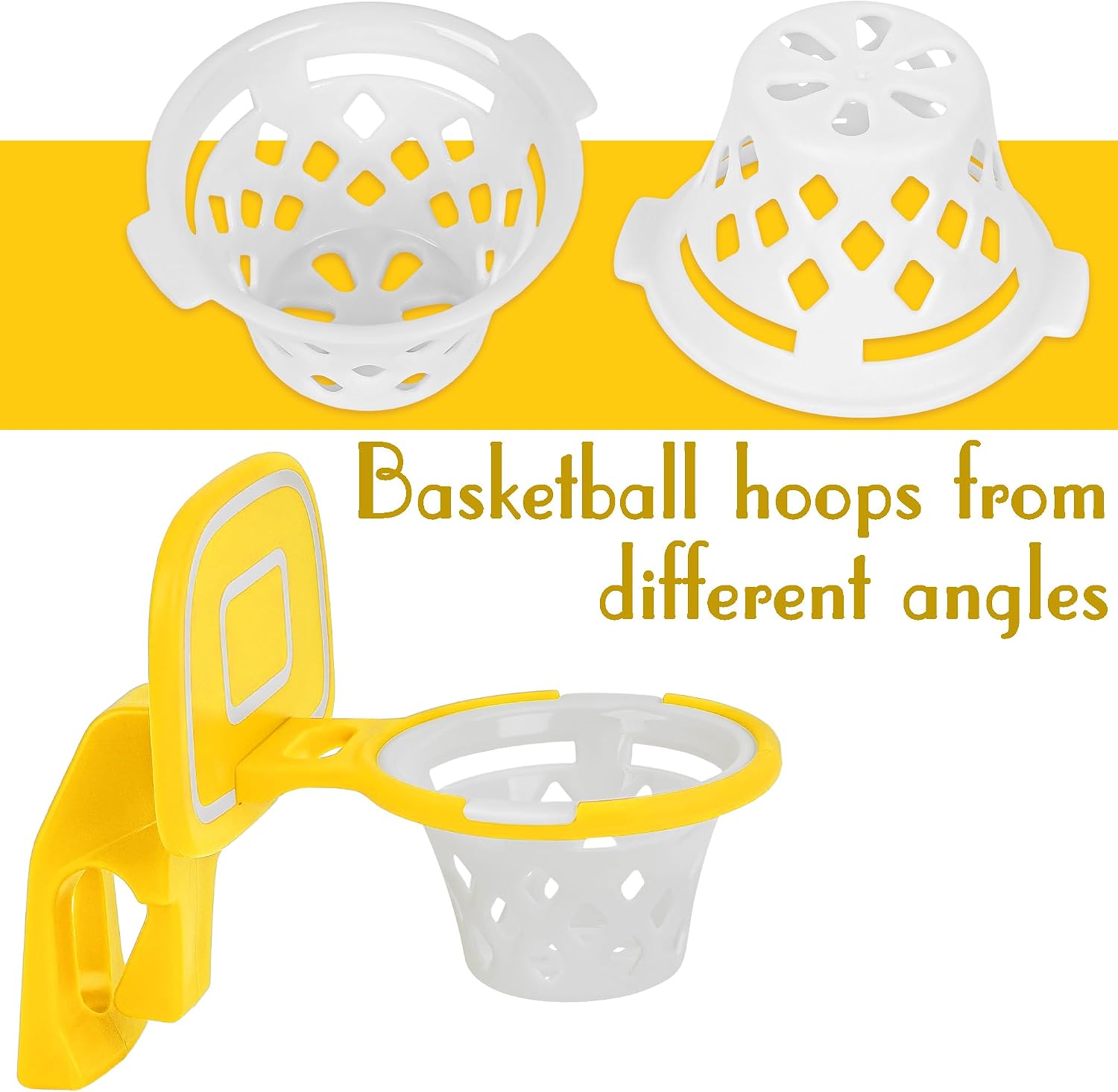 JANKOW Basketball Hoop Cute Egg Separator, Basketballs Rim Shape Eggs Yolk White Filter, Basketball Hoop Design Egg Separator for Baking and Cooking (Yellow)