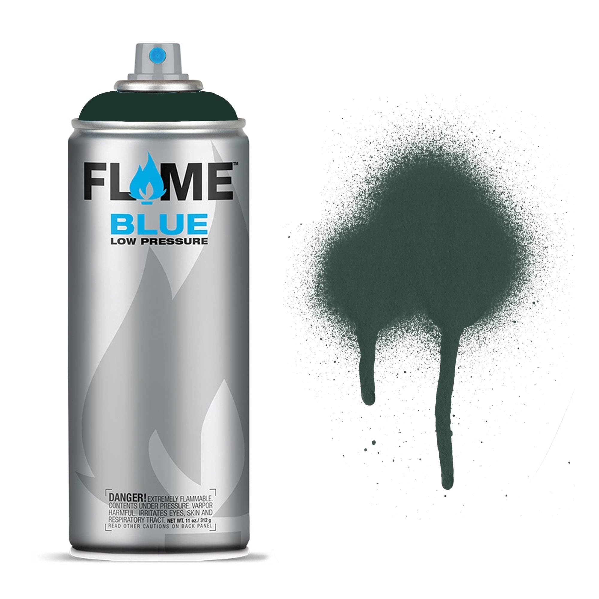 Molotow Flame Blue Spray Paint - Matt Acrylic 400ml Can Olive FB-660