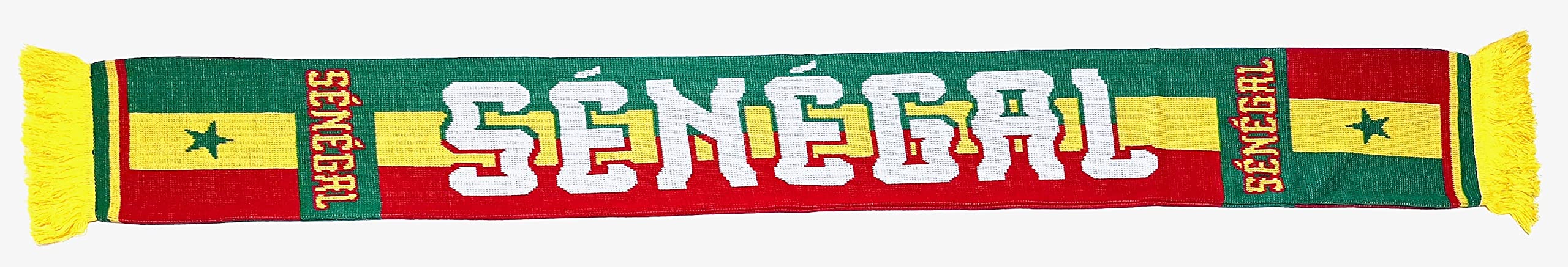 Senegal Soccer Knit Scarf, Red, Green, Yellow - Image 3
