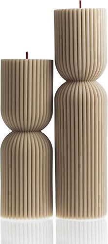 Miniatura 10 de LAWA - Vela de pilar con forma de reloj de arena  Gran pilar hecho a mano con aroma a cera de soja, elegante vela estética de burbujas, regalo de