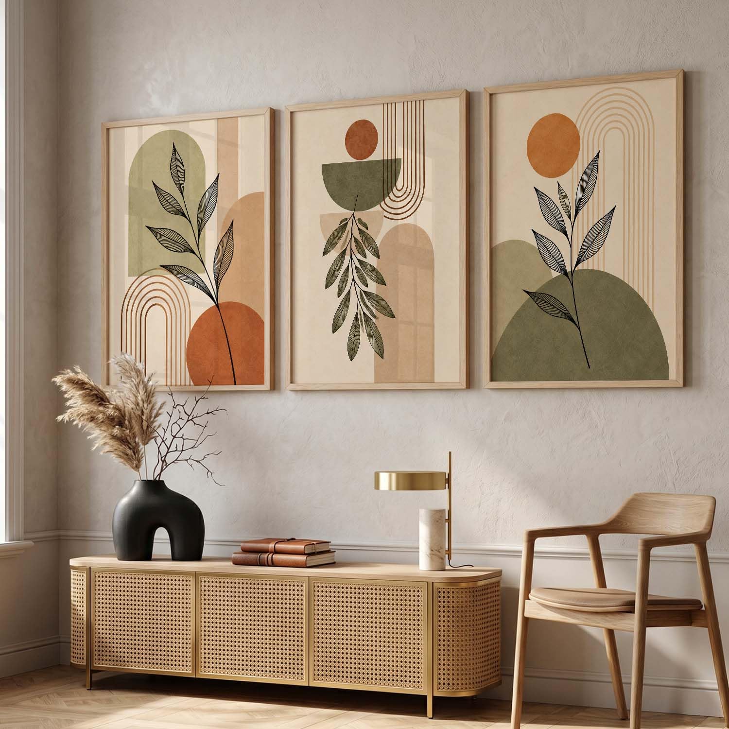Bohemian Wall Art Set - 3 Framed Prints -4