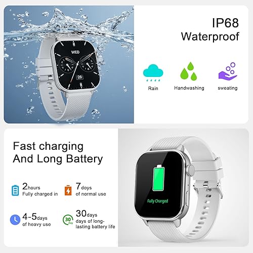 Miniatura 5 de Reloj inteligente para hombres y mujeres, 1.85 pulgadas AMOLED HD reloj de fitness con más de 120 modos deportivos, llamada Bluetooth, frecuencia